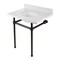 Kingston Brass 30 Console Sink with Brass Legs 8Inch, 3 Hole, Marble WhiteOil Rubbed Bronze KVBH3022M85 - alternate 1
